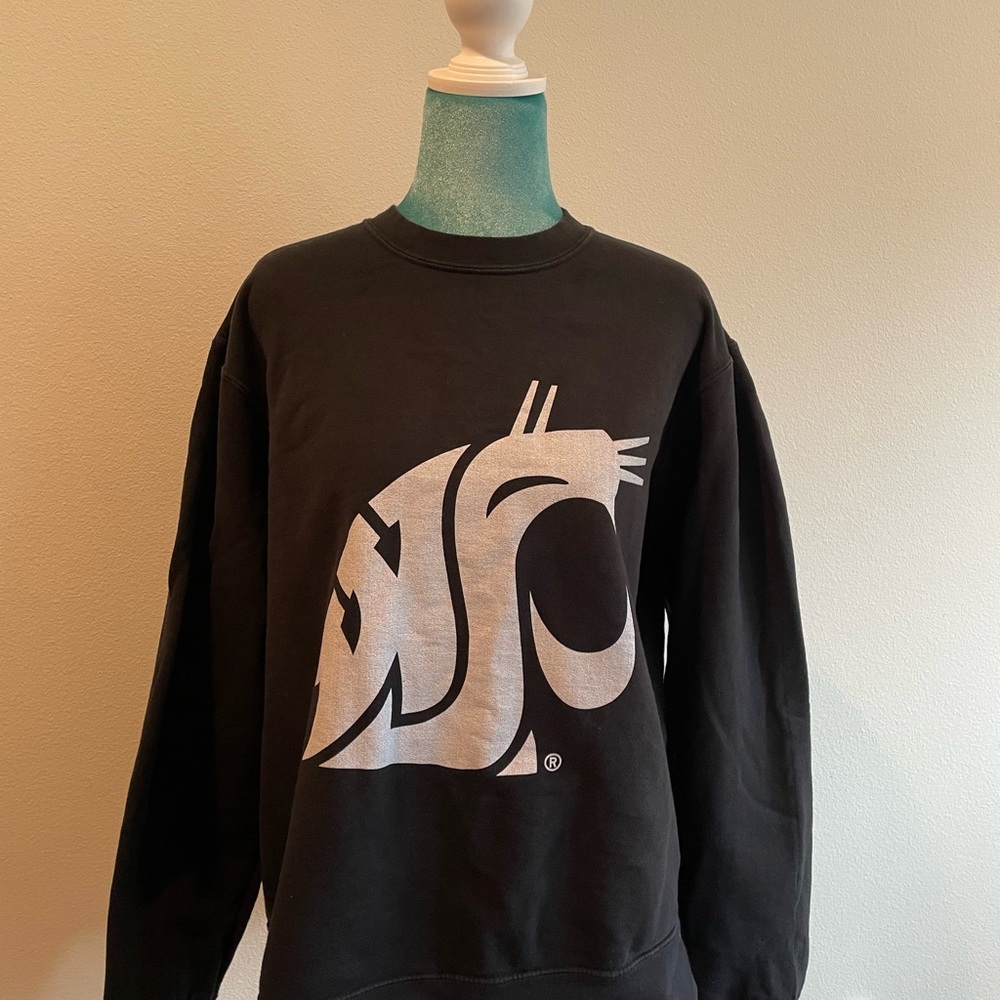 Washington State University (WSU) Black Unisex Crewneck Sweatshirt